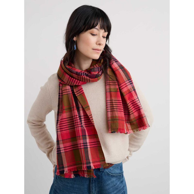 Seasalt Cornwall Merrymaker Scarf - Spring Squall Squash image number 1